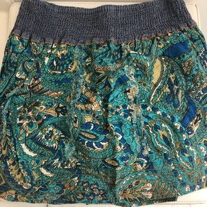 Skater skirt with denim stretch waist